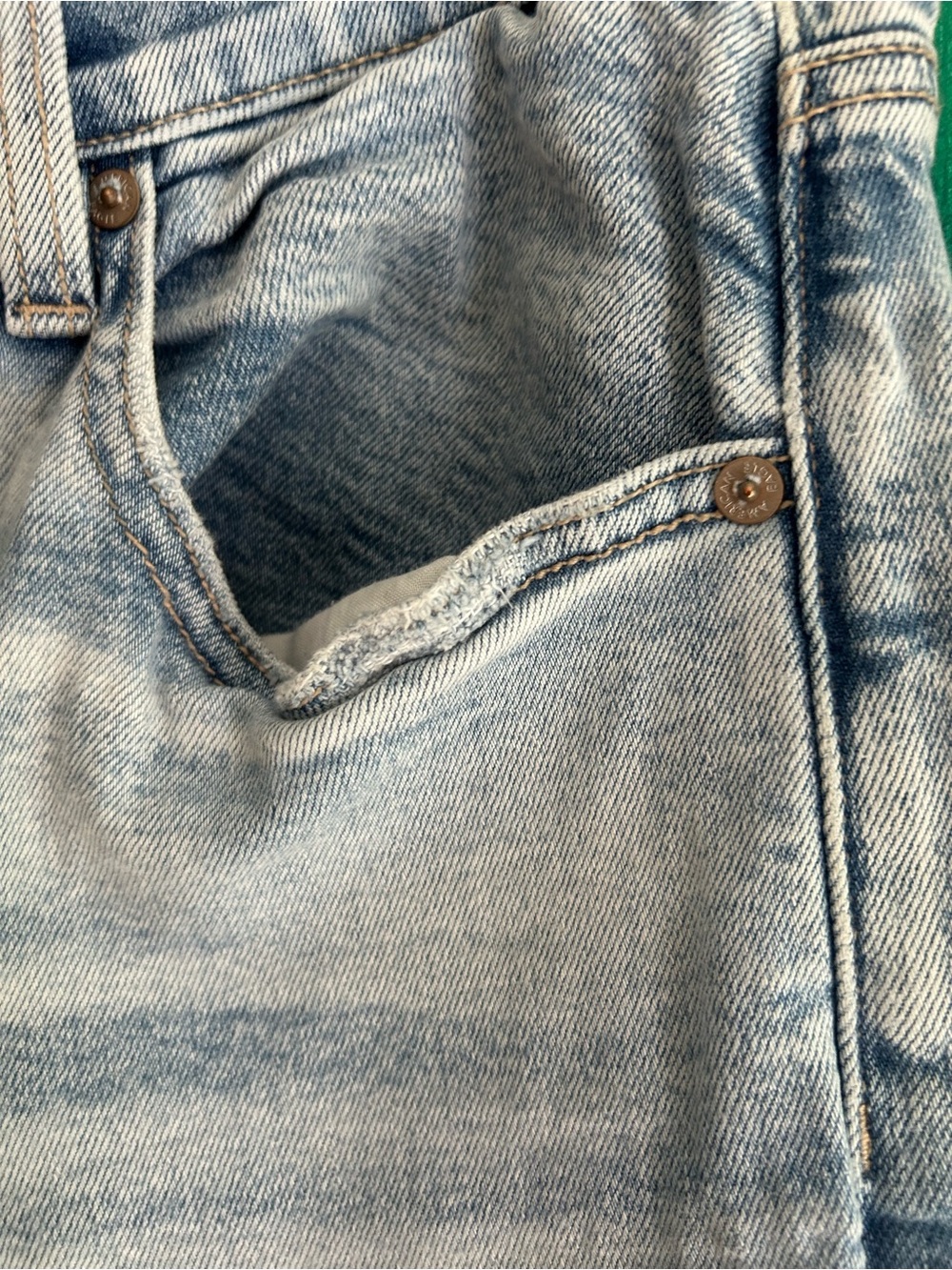 American Eagle Straight Leg Jeans Mens 32x30 Light Wash Blue Denim Stretch - Picture 6 of 16